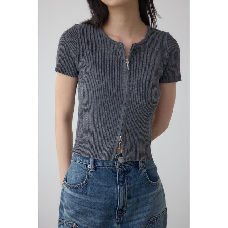 T.GRY | Wジップショートスリーブ配色リブプルオーバー | AZUL BY MOUSSY