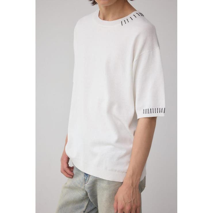 WHT | カラーハンドステッチニット | AZUL BY MOUSSY