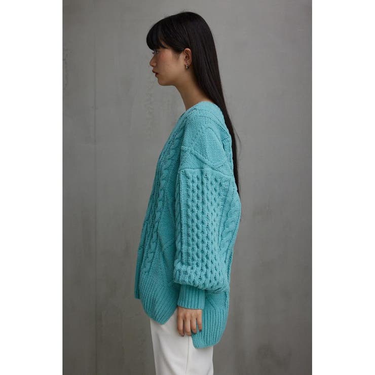 シェニールケーブルVネックニットトップス | AZUL BY MOUSSY | 詳細画像36 