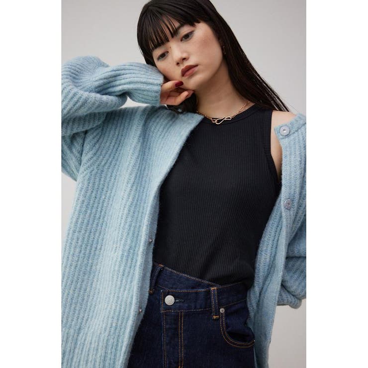 クルーネックオーバーニットカーディガン[品番：AZLW0021472]｜AZUL BY  MOUSSY（アズールバイマウジー）のレディースファッション通販｜SHOPLIST（ショップリスト）