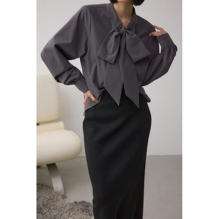 C.GRY | ボウタイリボンブラウス | AZUL BY MOUSSY