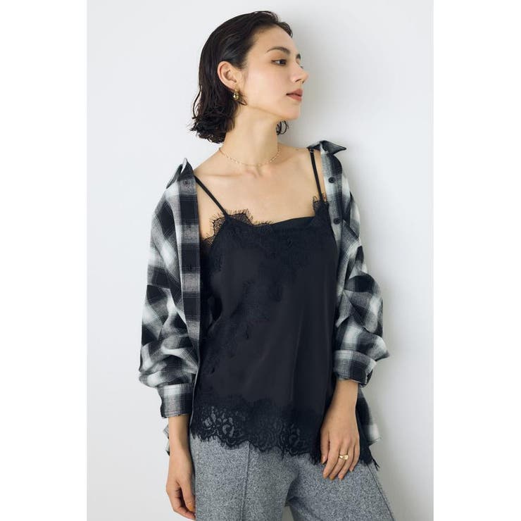 レースサテンアシメキャミソール | AZUL BY MOUSSY | 詳細画像27 