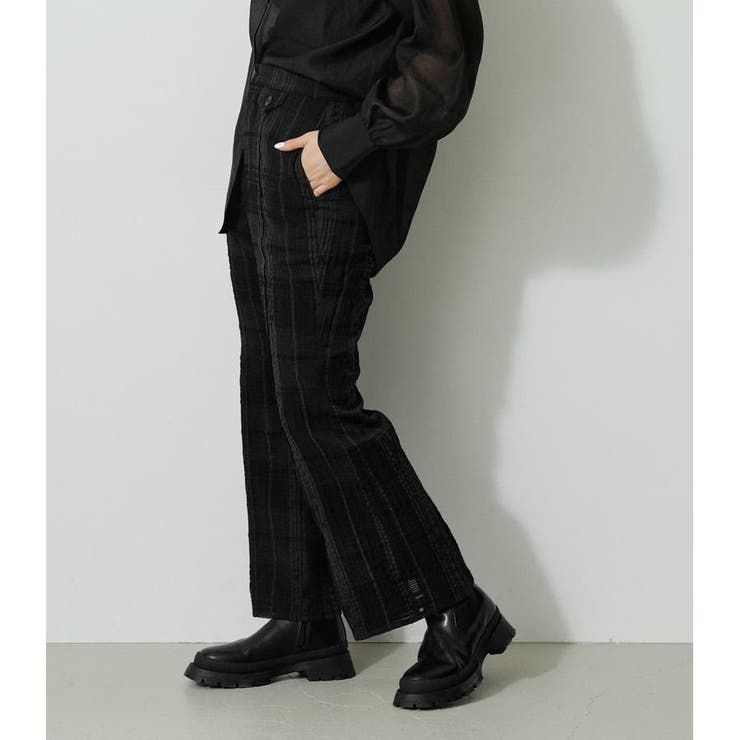 SHEER CHECK PANTS | AZUL BY MOUSSY | 詳細画像2 