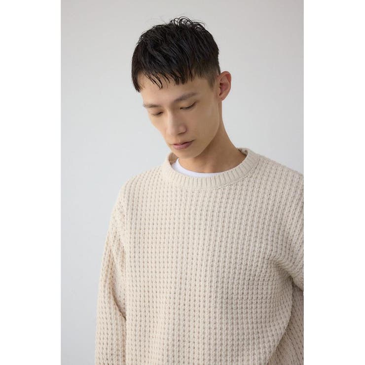 ワッフル編みマットモールニット | AZUL BY MOUSSY | 詳細画像2 