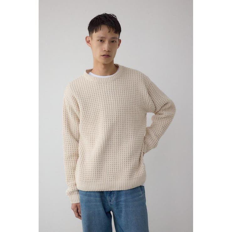 ワッフル編みマットモールニット | AZUL BY MOUSSY | 詳細画像3 