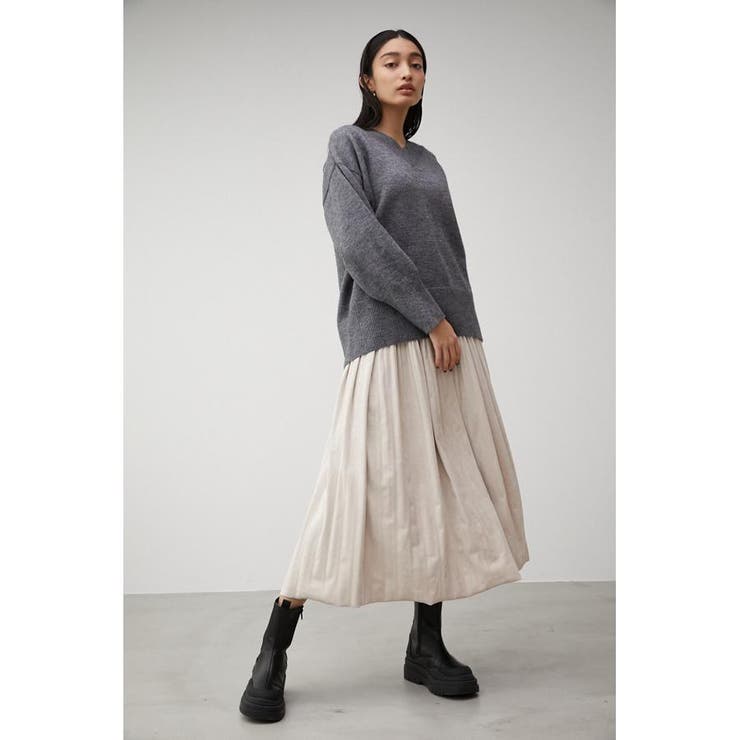 FAUX SUEDE PLEATED SKIRT[品番：AZLW0020463]｜AZUL BY MOUSSY