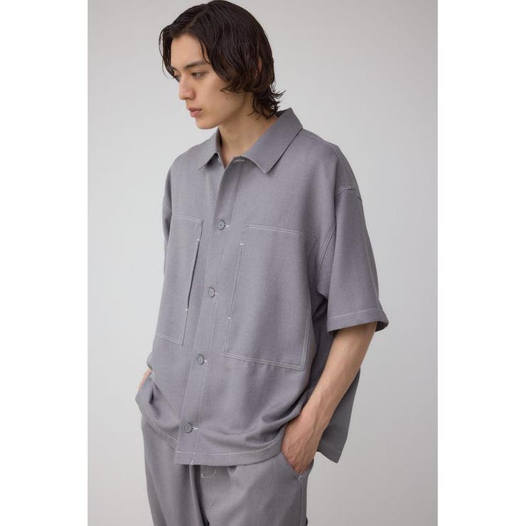 アウトステッチブッチャーシャツ | AZUL BY MOUSSY | 詳細画像25 