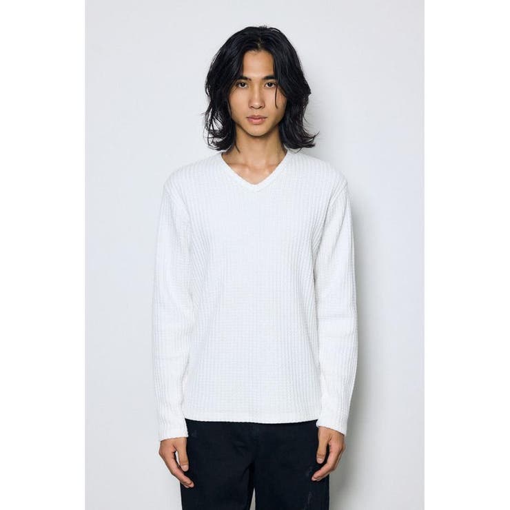 ヘビーワッフルVネックトップス | AZUL BY MOUSSY | 詳細画像6 