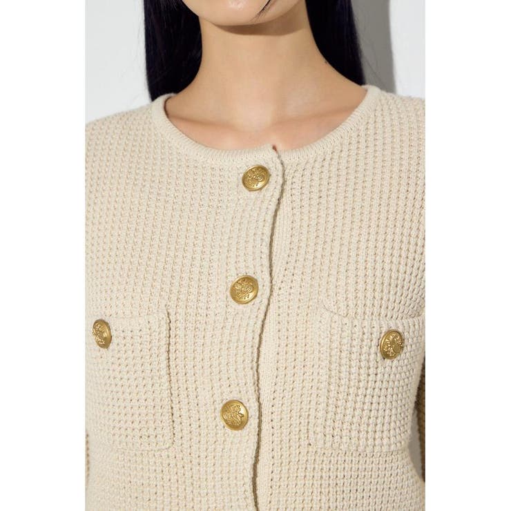 クルーネックツイードライクニットジャケット | AZUL BY MOUSSY | 詳細画像10 