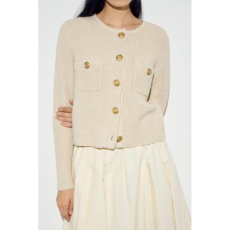 IVOY3 | クルーネックツイードライクニットジャケット | AZUL BY MOUSSY