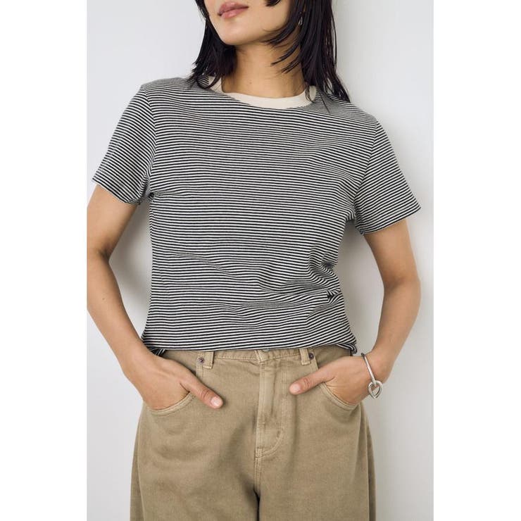 ミニボーダーTシャツ | AZUL BY MOUSSY | 詳細画像3 