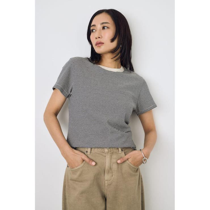 柄WHT5 | ミニボーダーTシャツ | AZUL BY MOUSSY