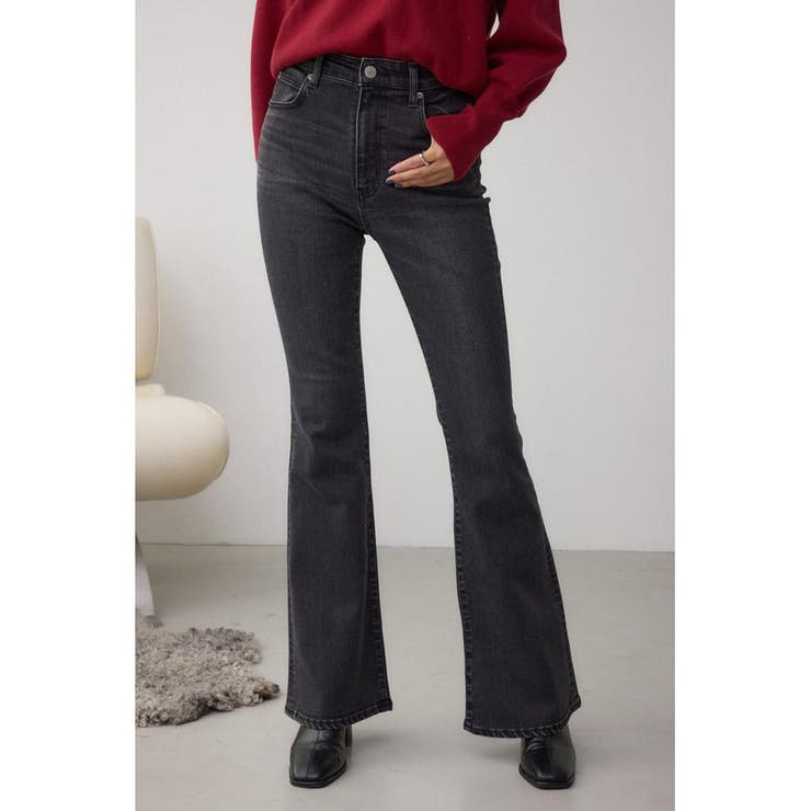 美品MOUSSY ブーツカットデニム 23サイズ ブラック MOUSSY ブラック ブーツカットデニム MOUSSY ブラックブーツカット