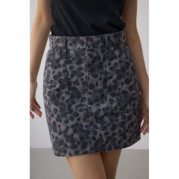 AZUL DENIM 起毛ツイルレオパードミニ | AZUL BY MOUSSY | 詳細画像3 