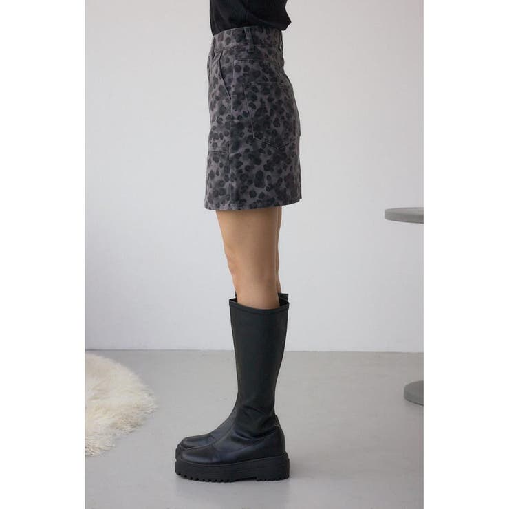 AZUL DENIM 起毛ツイルレオパードミニ | AZUL BY MOUSSY | 詳細画像7 