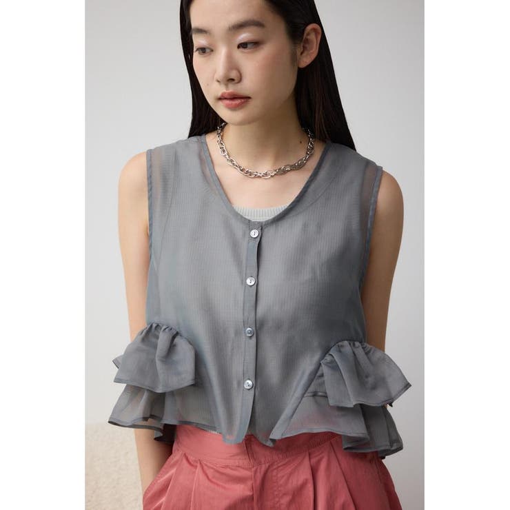 オーガンジーフリルベスト | AZUL BY MOUSSY | 詳細画像22 