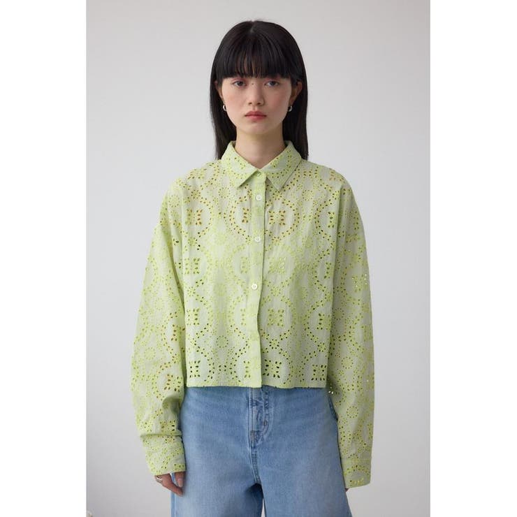 コットンレースクロップドシャツ[品番：AZLW0023297]｜AZUL BY MOUSSY