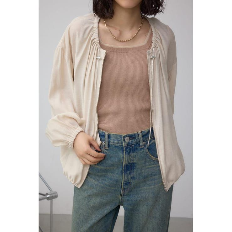 IVOY3 | ノーカラーシアーブルゾン | AZUL BY MOUSSY