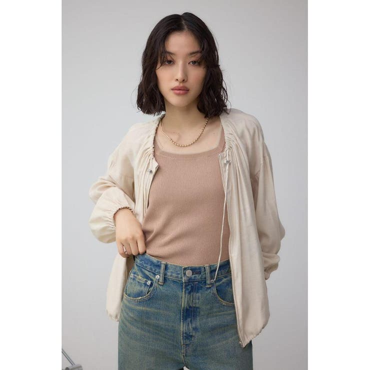ノーカラーシアーブルゾン | AZUL BY MOUSSY | 詳細画像3 