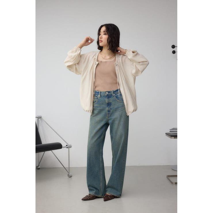 ノーカラーシアーブルゾン | AZUL BY MOUSSY | 詳細画像4 