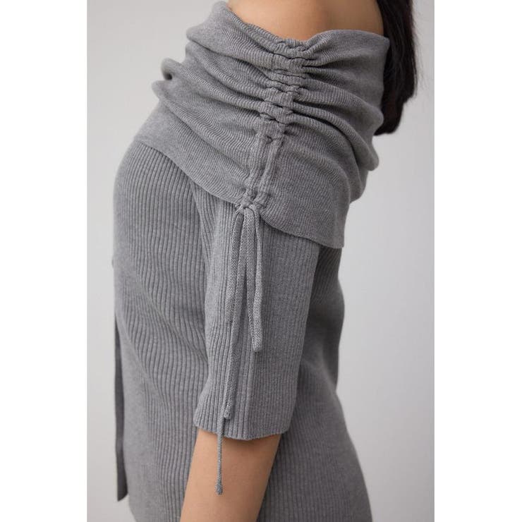 5分袖ギャザーオフショルニットトップス | AZUL BY MOUSSY | 詳細画像30 