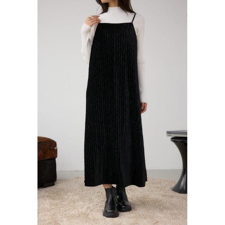 BLK | プリーツベロアキャミワンピース | AZUL BY MOUSSY