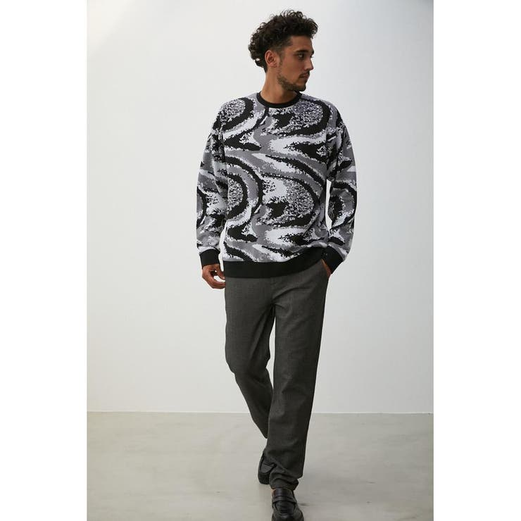 MARBLE JACQUARD PULLOVER