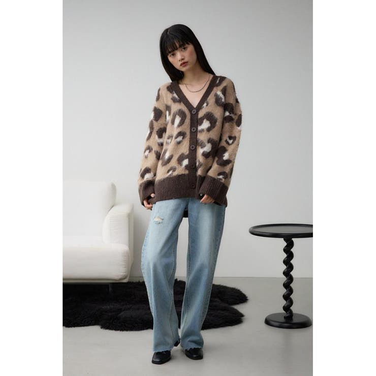 レオパードジャガードニットカーディガン[品番：AZLW0022805]｜AZUL BY