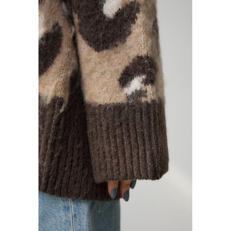 レオパードジャガードニットカーディガン[品番：AZLW0022805]｜AZUL BY