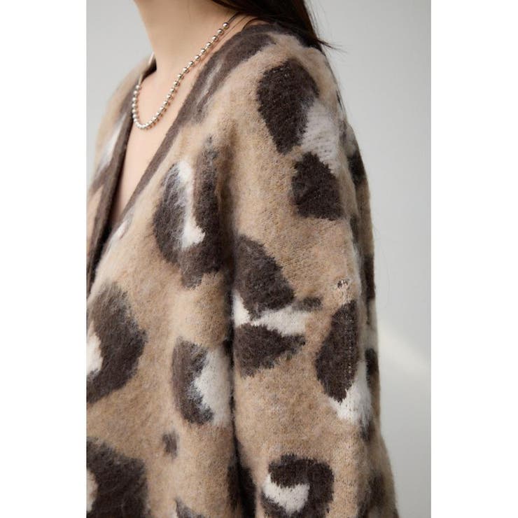 レオパードジャガードニットカーディガン[品番：AZLW0022805]｜AZUL BY