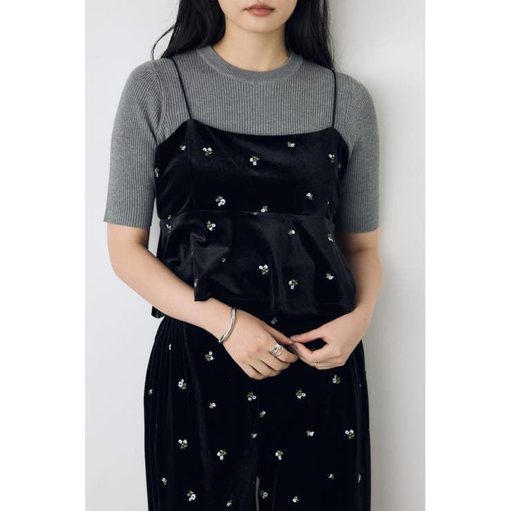 ベロア刺繍キャミソール | AZUL BY MOUSSY | 詳細画像4 