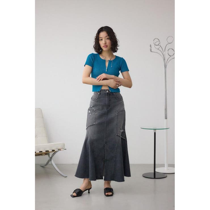 AZUL DENIM ダメージマーメイドスカート | AZUL BY MOUSSY | 詳細画像4 