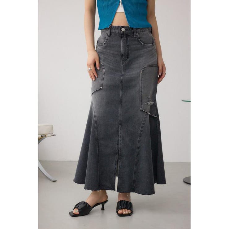 L/BLK1 | AZUL DENIM ダメージマーメイドスカート | AZUL BY MOUSSY