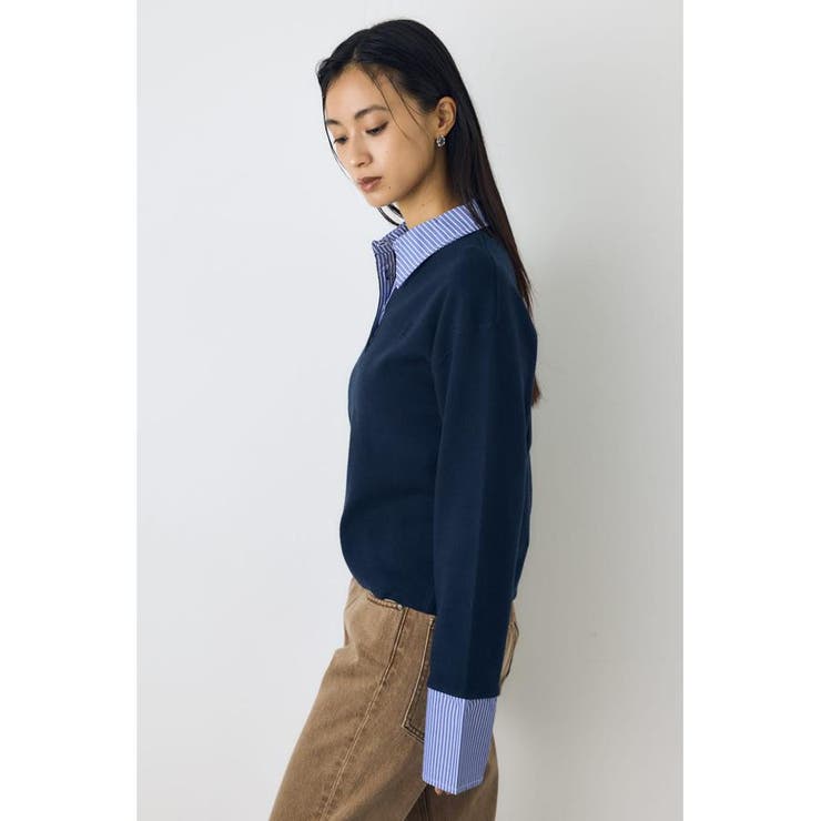 ポロカラーフハクドッキングニット | AZUL BY MOUSSY | 詳細画像12 