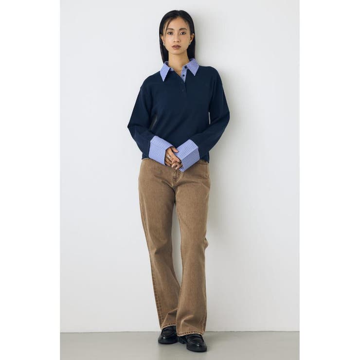 ポロカラーフハクドッキングニット | AZUL BY MOUSSY | 詳細画像14 