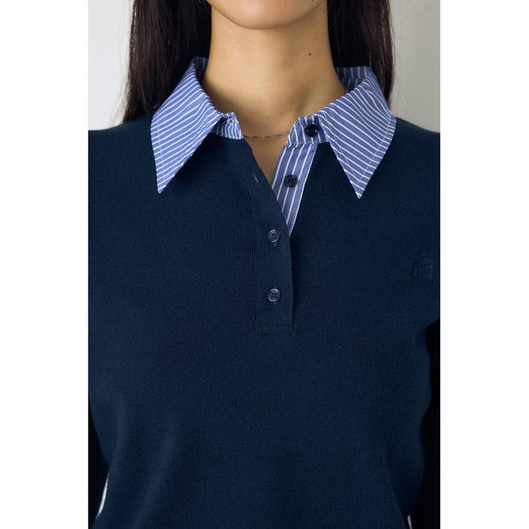 ポロカラーフハクドッキングニット | AZUL BY MOUSSY | 詳細画像15 