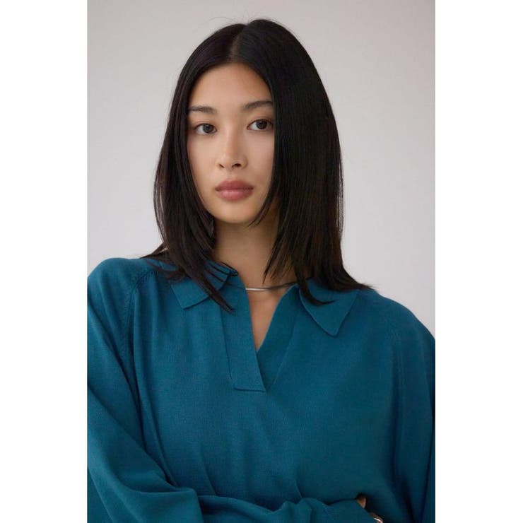 ポロカラーフォルムニットプルオーバー | AZUL BY MOUSSY | 詳細画像22 