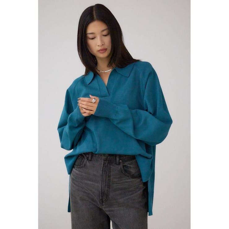 ポロカラーフォルムニットプルオーバー | AZUL BY MOUSSY | 詳細画像23 