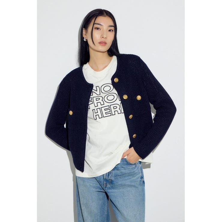 クルーネックツイードライクニットジャケット | AZUL BY MOUSSY | 詳細画像25 