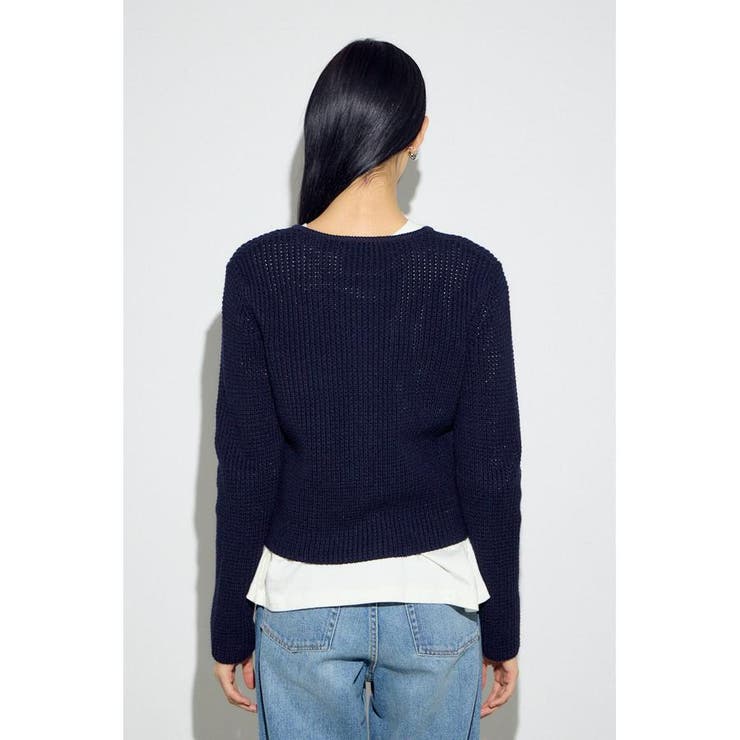 クルーネックツイードライクニットジャケット | AZUL BY MOUSSY | 詳細画像31 