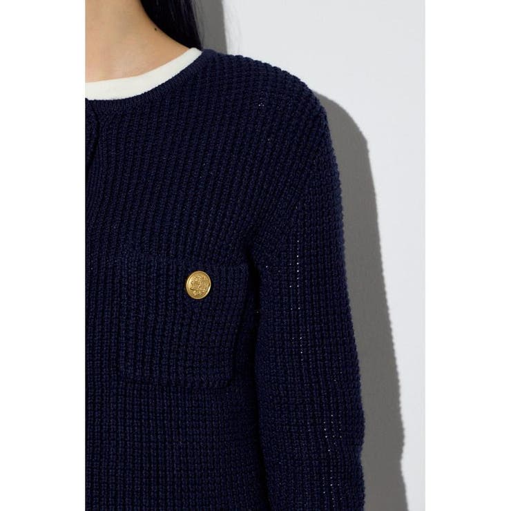 クルーネックツイードライクニットジャケット | AZUL BY MOUSSY | 詳細画像34 
