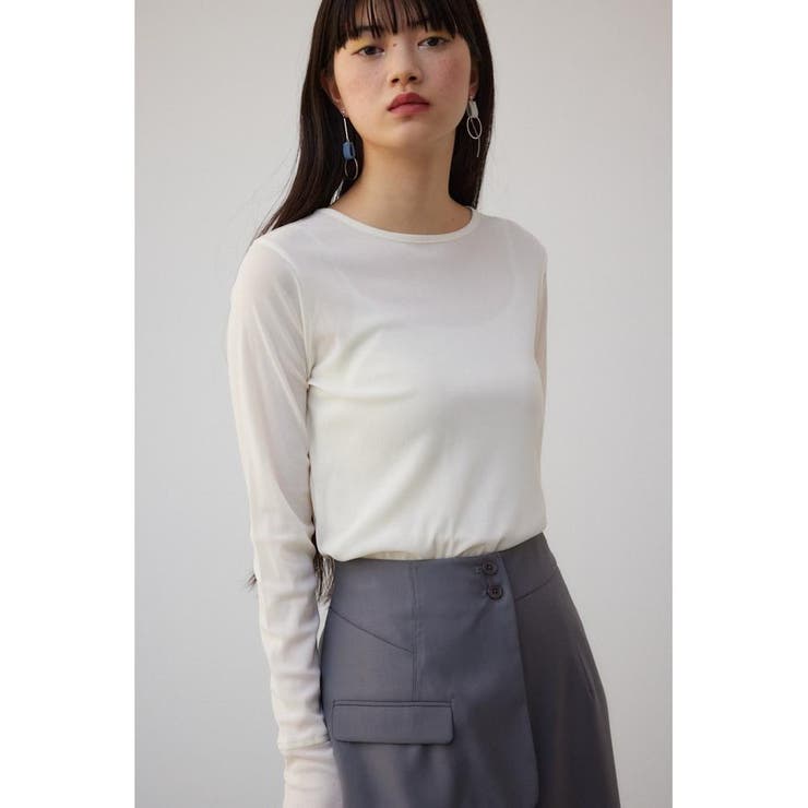 バックスリットシアーロングトップス | AZUL BY MOUSSY | 詳細画像2 