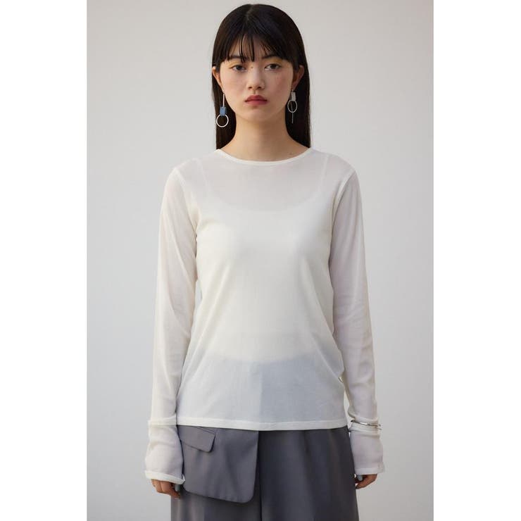 バックスリットシアーロングトップス | AZUL BY MOUSSY | 詳細画像4 