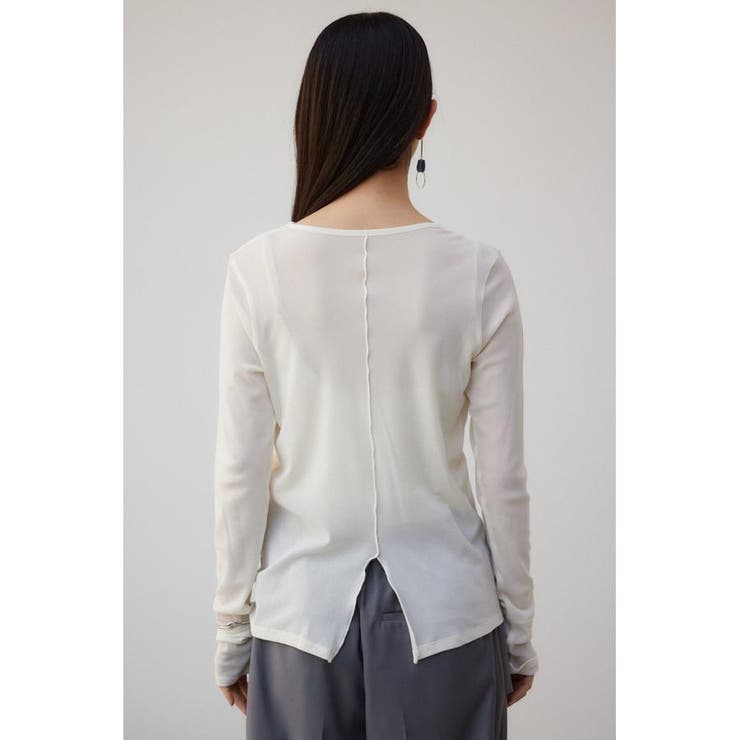 バックスリットシアーロングトップス | AZUL BY MOUSSY | 詳細画像6 