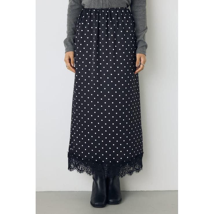 ドット裾レースサテンナロースカート | AZUL BY MOUSSY | 詳細画像10 