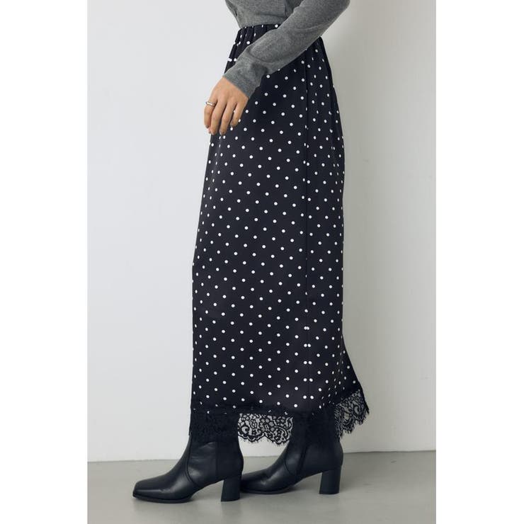 ドット裾レースサテンナロースカート | AZUL BY MOUSSY | 詳細画像12 