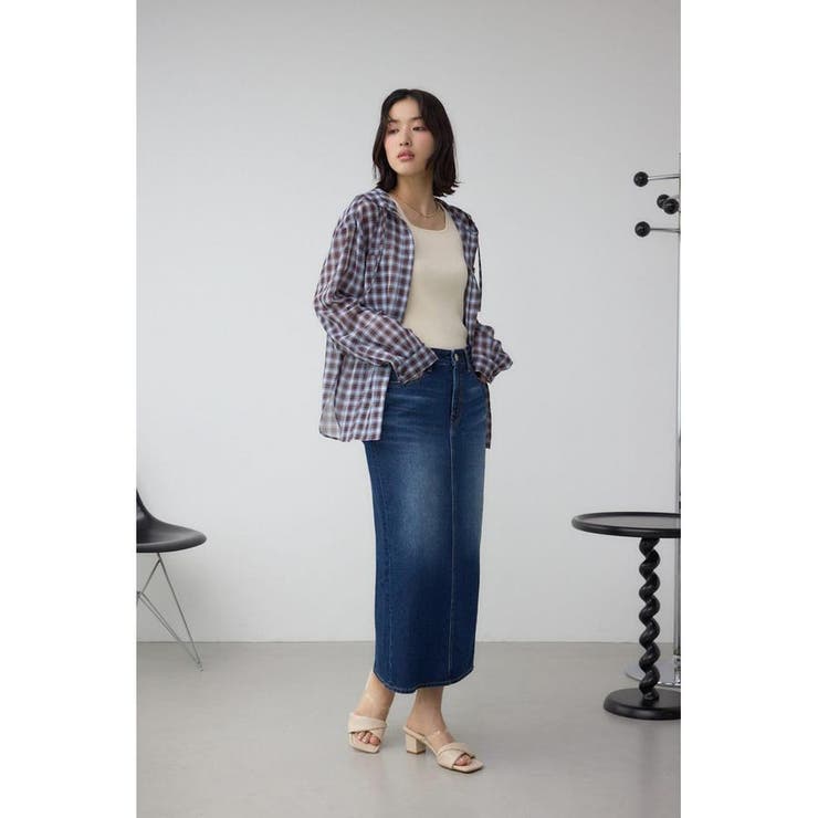 C/T冷感サイドゴムデニムスカート | AZUL BY MOUSSY | 詳細画像18 