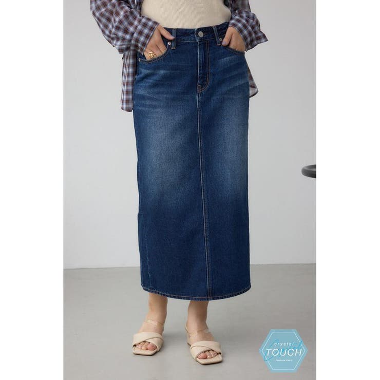 D/BLU3 | C/T冷感サイドゴムデニムスカート | AZUL BY MOUSSY