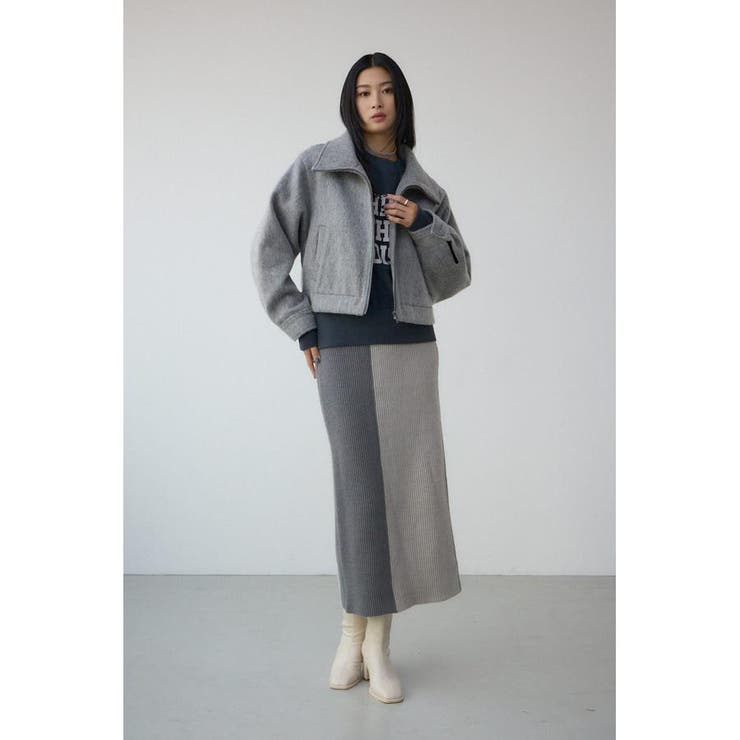 バイカラーIラインニットスカート | AZUL BY MOUSSY | 詳細画像12 
