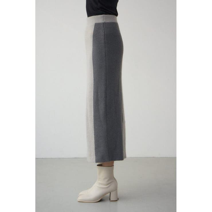 バイカラーIラインニットスカート | AZUL BY MOUSSY | 詳細画像16 